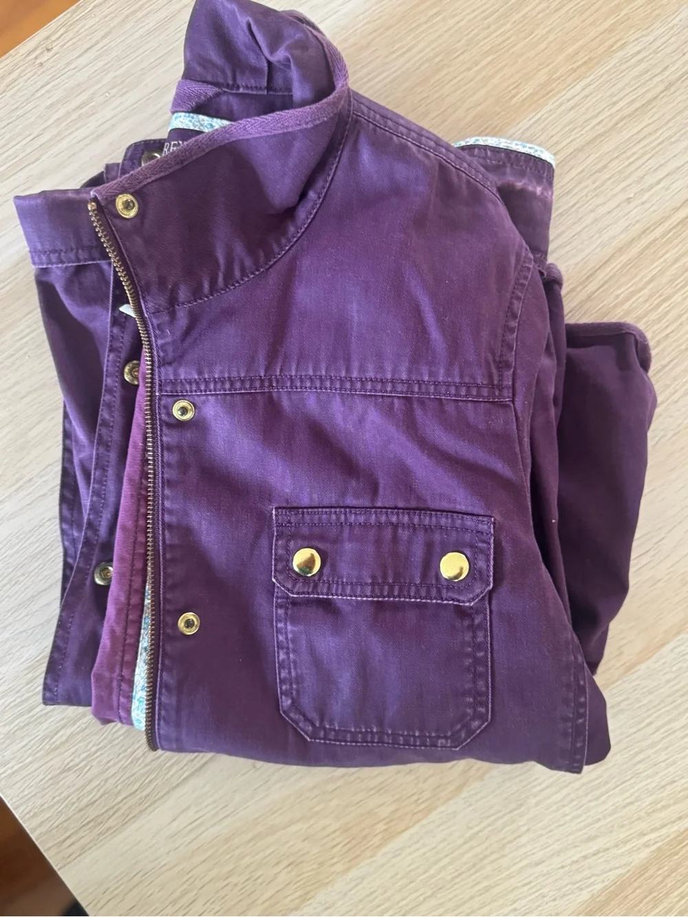 J.Crew Relaxed Boyfriend Field Jacket Purple Utility Cargo Military 100% cotton